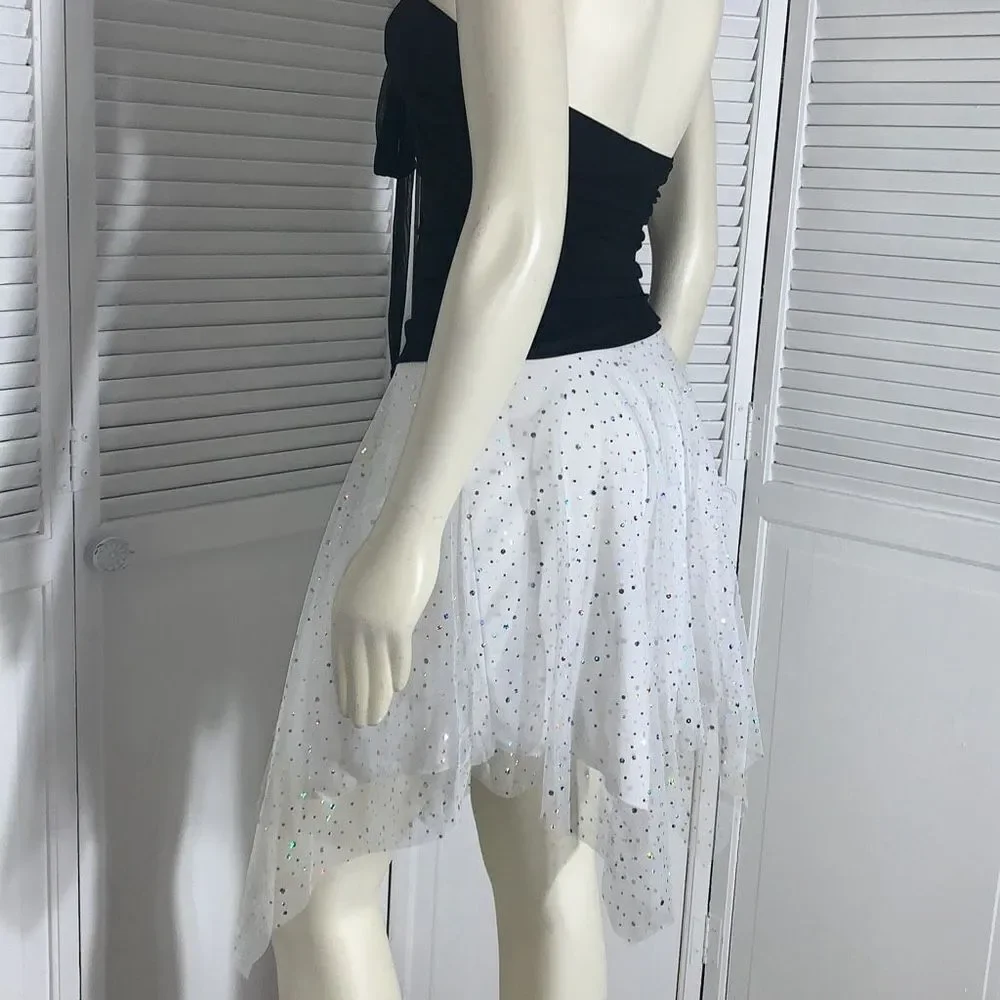Vintage 90’s‎ Sheer Double Layered Asymmetrical Fairycore Party Dress Size Small